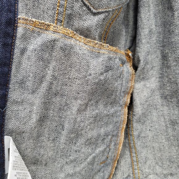 Levis Mens Jean Jacket Dark Blue Medium with Motorhead Patch Sewn on Back - Picture 4 of 7